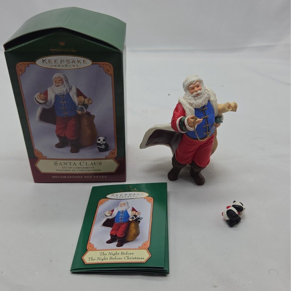 Hallmark  Santa Claus & Bear "The Night Before The Night” Keepsake Ornament 2001